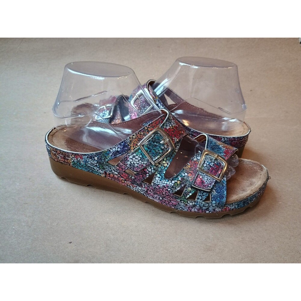 Flexus by Spring Step Delphis Sandal Sz 39  Navy Multi Color Women's